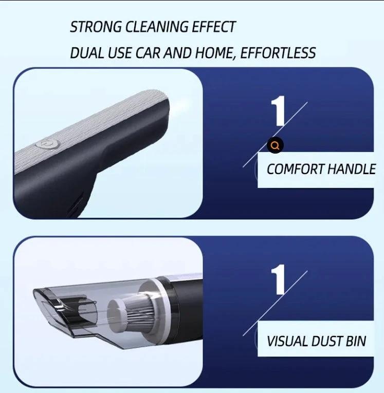 Wireless Silver Car Vacuum Cleaner Wireless Car With Strong Suction Handheld Vacuum Cleaner Small Mini Rechargeable Home Vacuum Cleaner by GJG Denim
