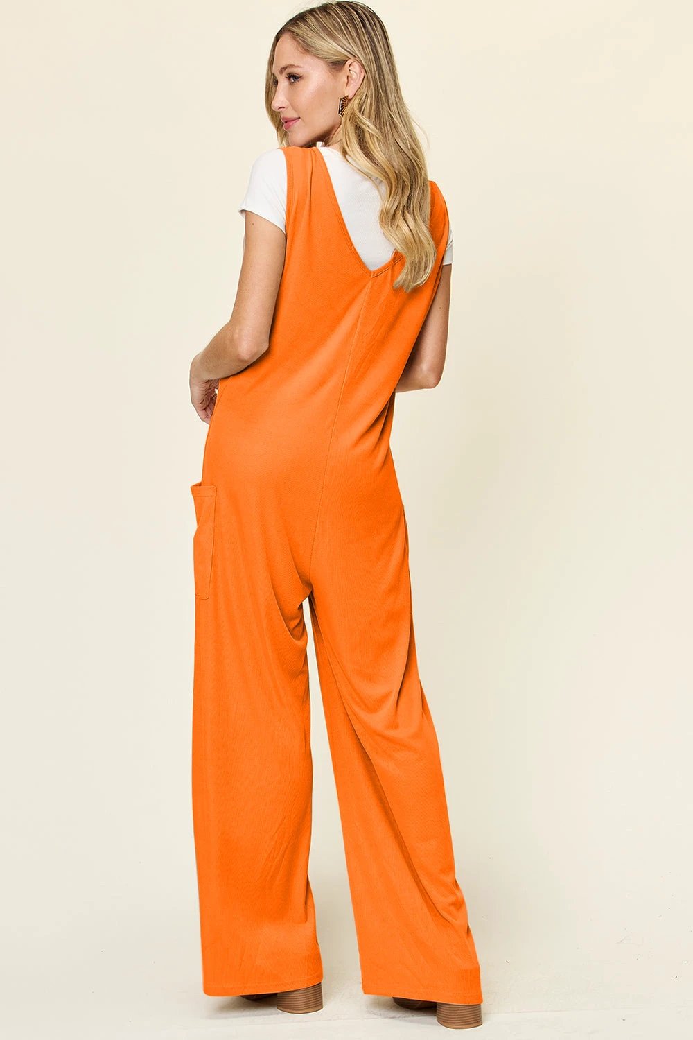 Sleeveless Wide Leg Jumpsuit with Handy Pockets by Lady Ros