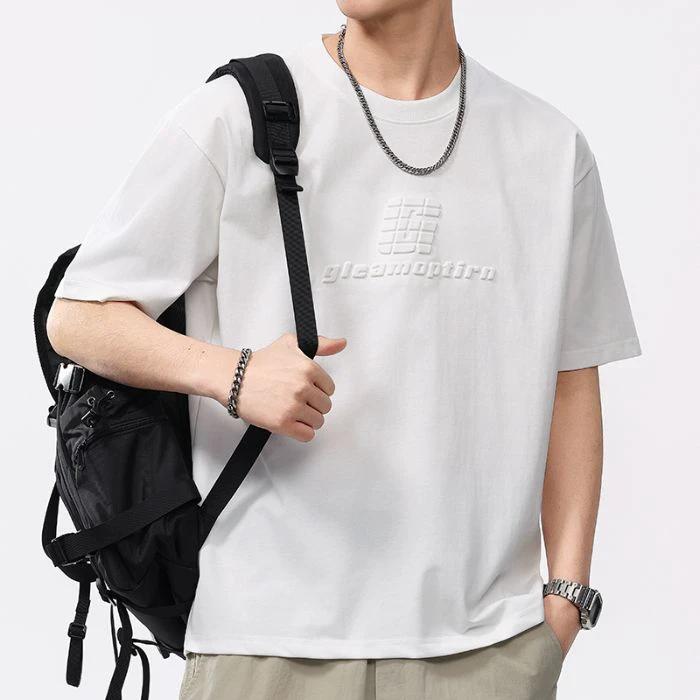 Trendy Loose-fitting Versatile Heavyweight Short-sleeve T-shirt For Men by GJG Denim
