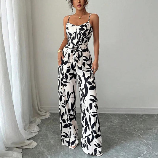 Printed Flare Leg Jumpsuit by GJG Denim