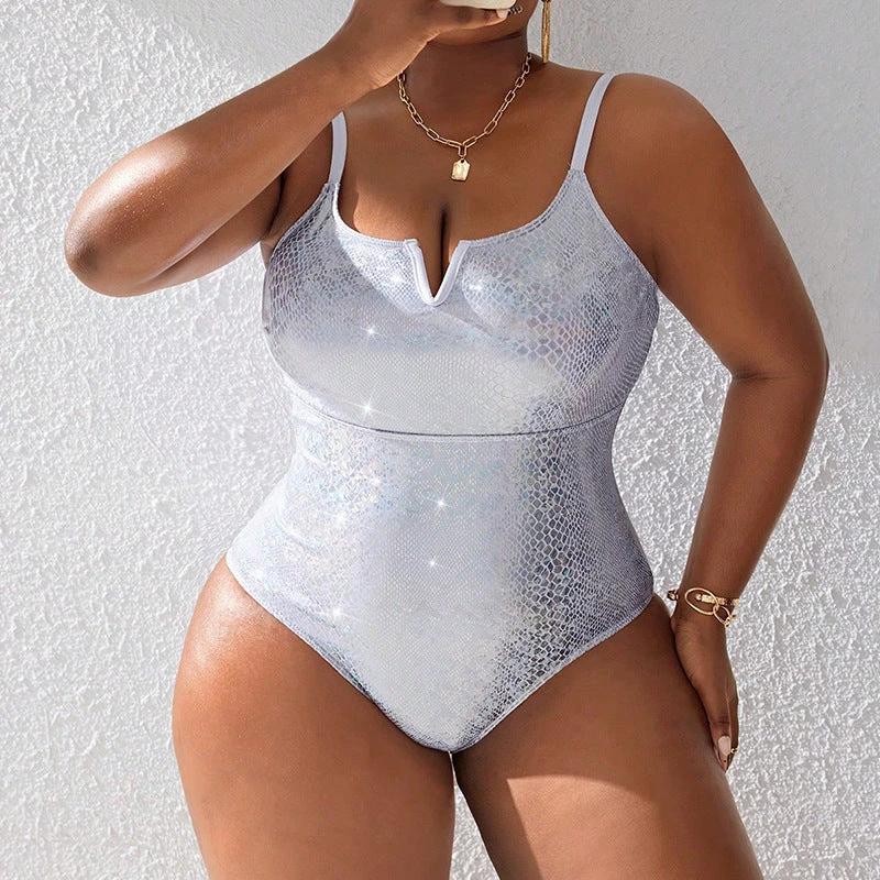 Women's Plus Size Triangle Beach Swimsuit Plus-sized by GJG Denim