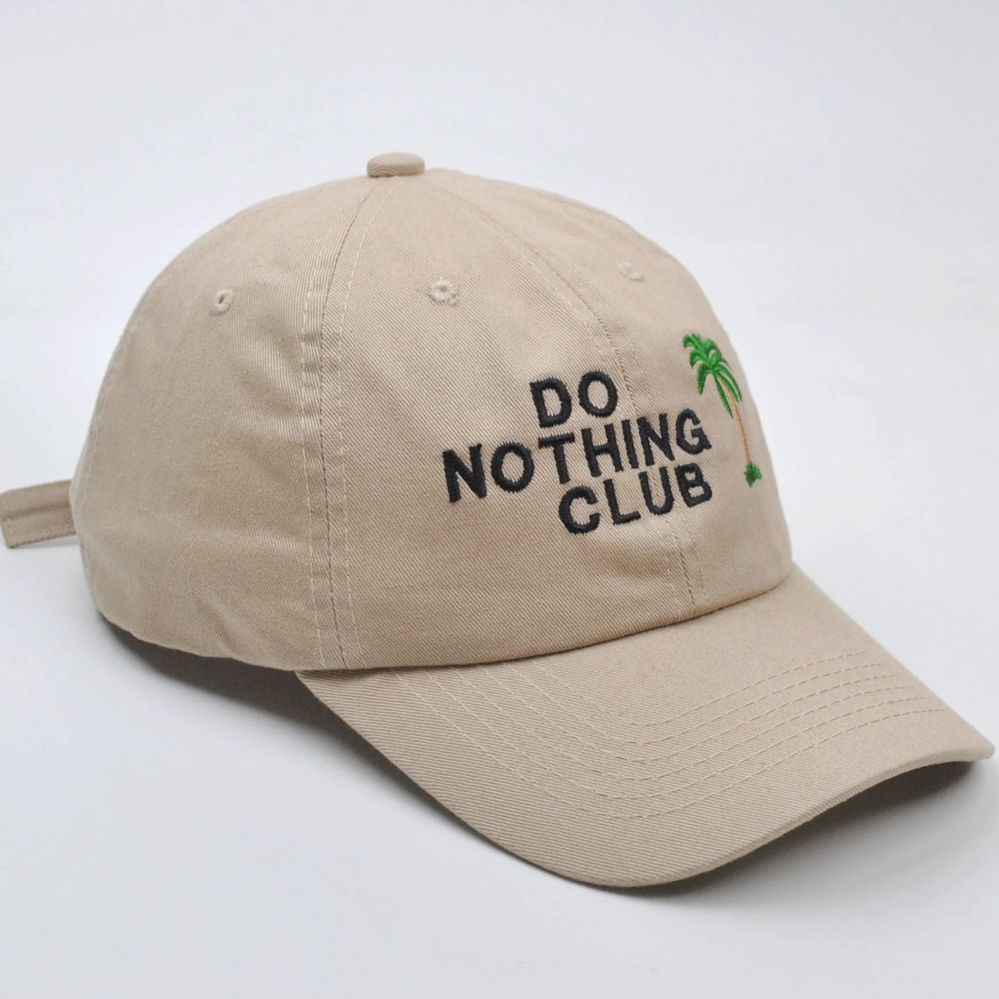Men's "Do Nothing Club" Palm Embroidery Baseball Cap by GJG Denim