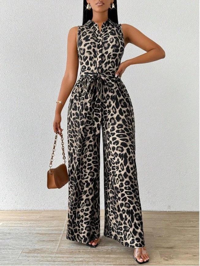 Women's Wide Leg Jumpsuit With Belt by GJG Denim