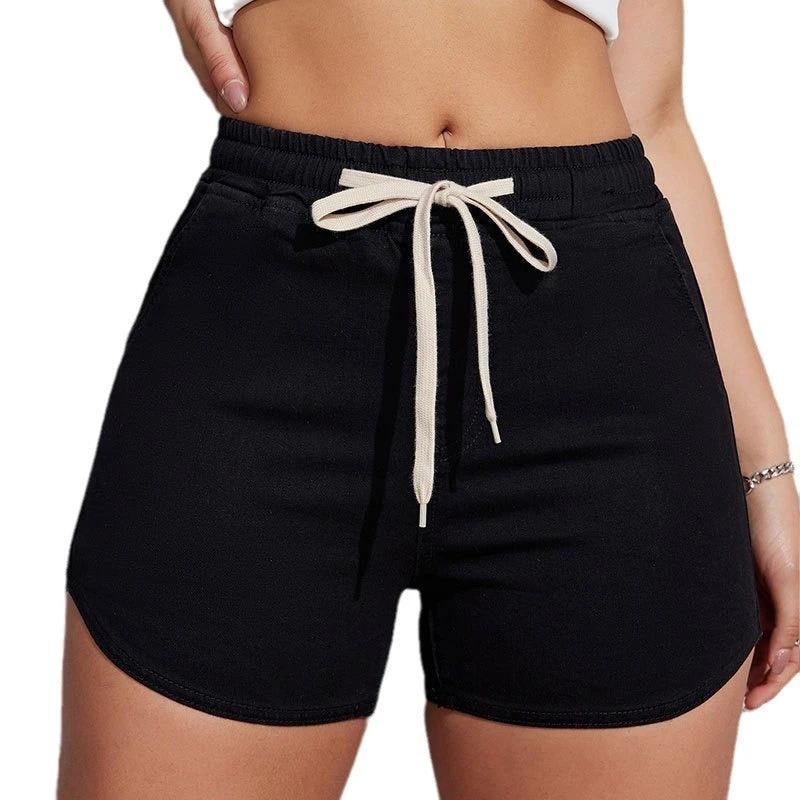 Plus Size A- Line Drawstring Denim Shorts For Women by GJG Denim