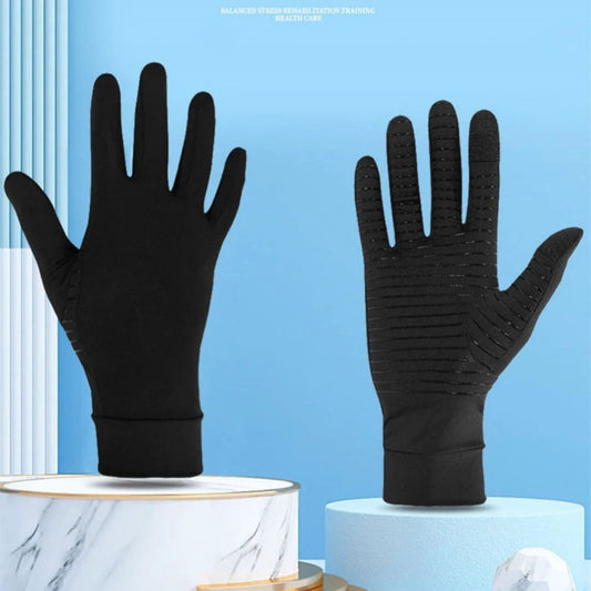 Copper Fiber Pressure Full Finger Touch Screen Gloves For Men by GJG Denim