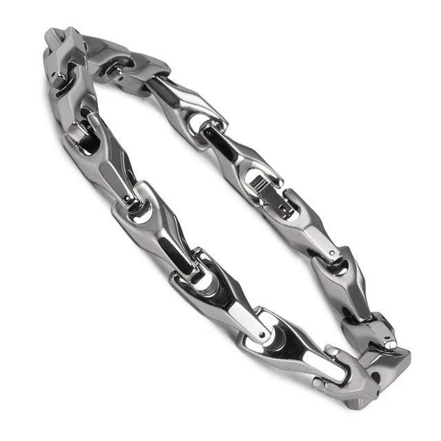 Fashion Polished Solid Color Tungsten Steel Bracelet For Men by GJG Denim