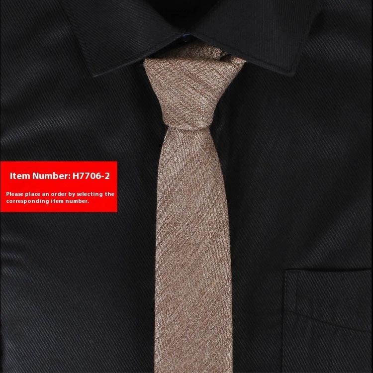 Solid Color Narrow Cotton Men's 6cm Tie by GJG Denim