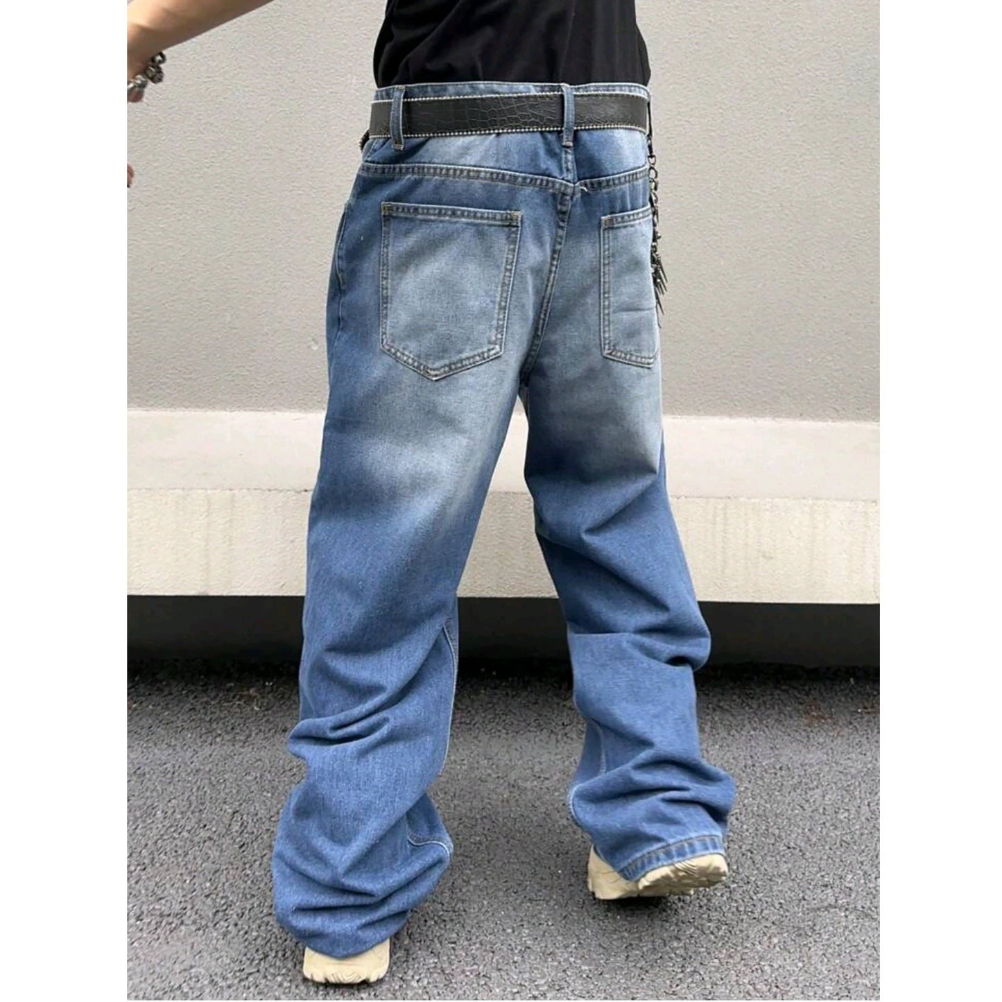Men's Wash Loose Leg Jeans by GJG Denim