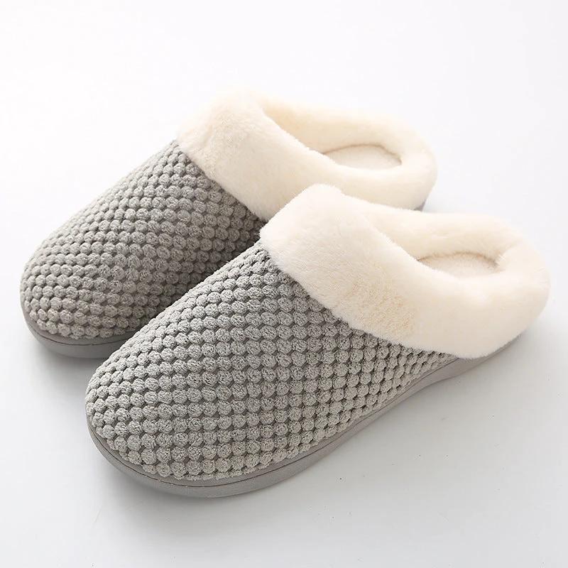Mem's Indoor Warm High Elasticity Sponge Slippers by GJG Denim