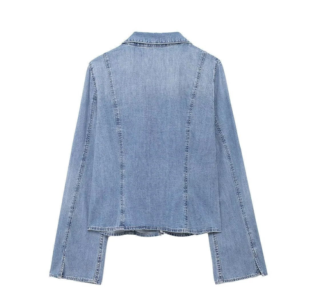 European And American Style Hot Girl Tied Denim Shirt by GJG Denim