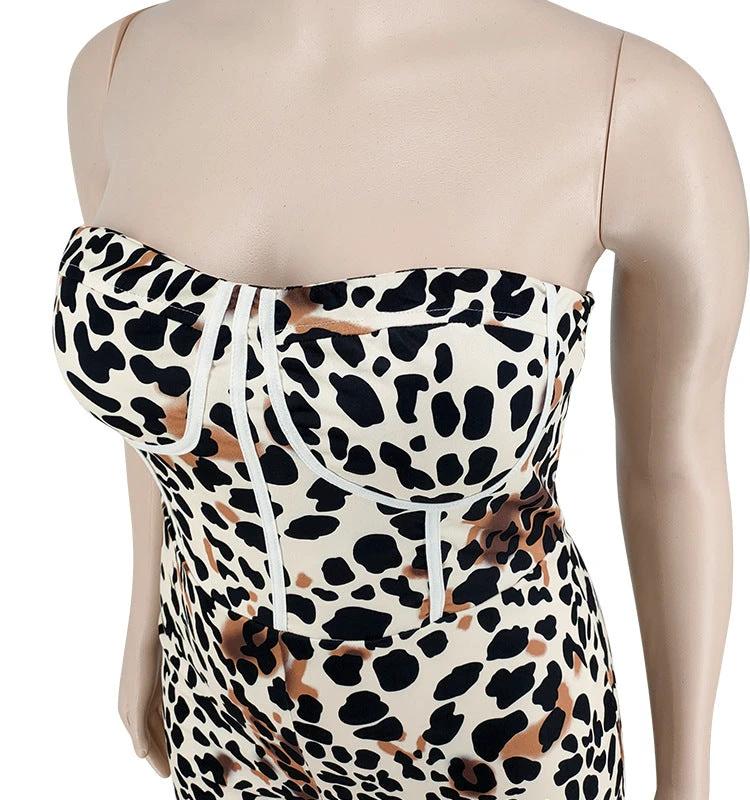 Leopard Print Jumpsuit Plus Size Women's by GJG Denim