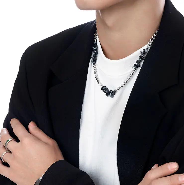 Irregular Stitching Fashionable Necklace For Men by GJG Denim