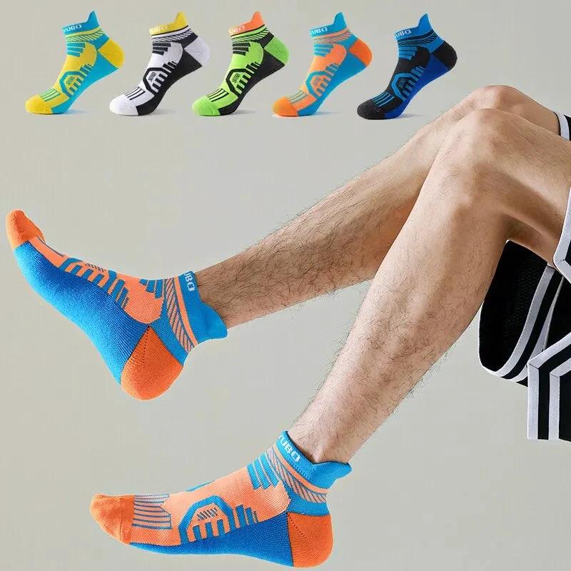 Men's Mesh Breathable And Sweat Absorbing Low Cut Socks by GJG Denim