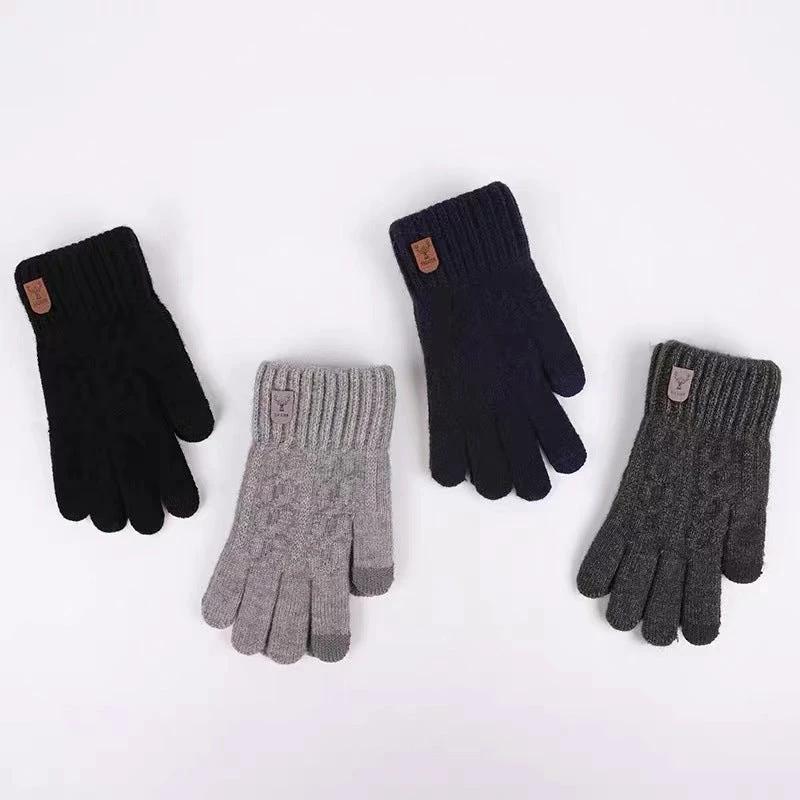 Men's Cold-proof Wool Knitted Gloves by GJG Denim