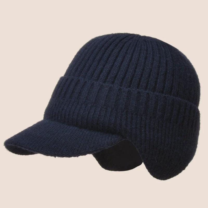 Men's Warm Ear Protection Knitted Beanie Hat by GJG Denim