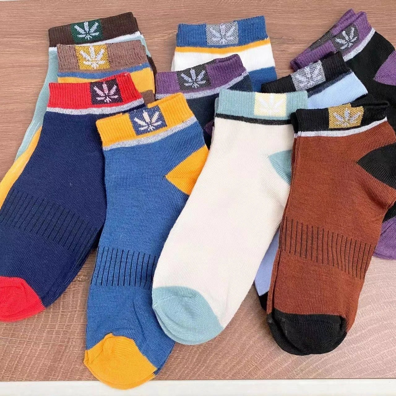 Short Color Matching Ankle Athletic Socks For Men (pack of 10) by GJG Denim