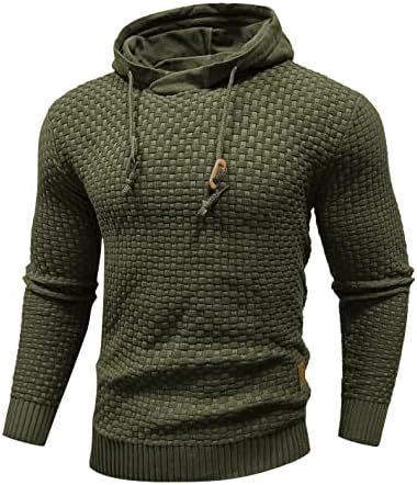 Men's Long Sleeve Solid Color Hooded Sweater by GJG Denim