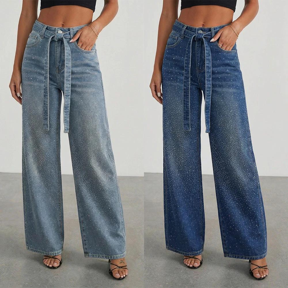 Women's Loose-fit High-waist Wide-leg Jeans by GJG Denim