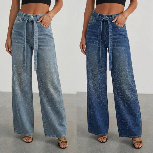 Women's Loose-fit High-waist Wide-leg Jeans by GJG Denim