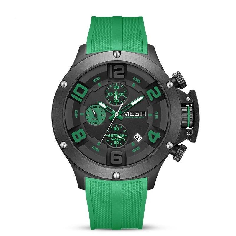 Men's Multi-function Chronograph Sports Quartz Silicone Band Watch by GJG Denim
