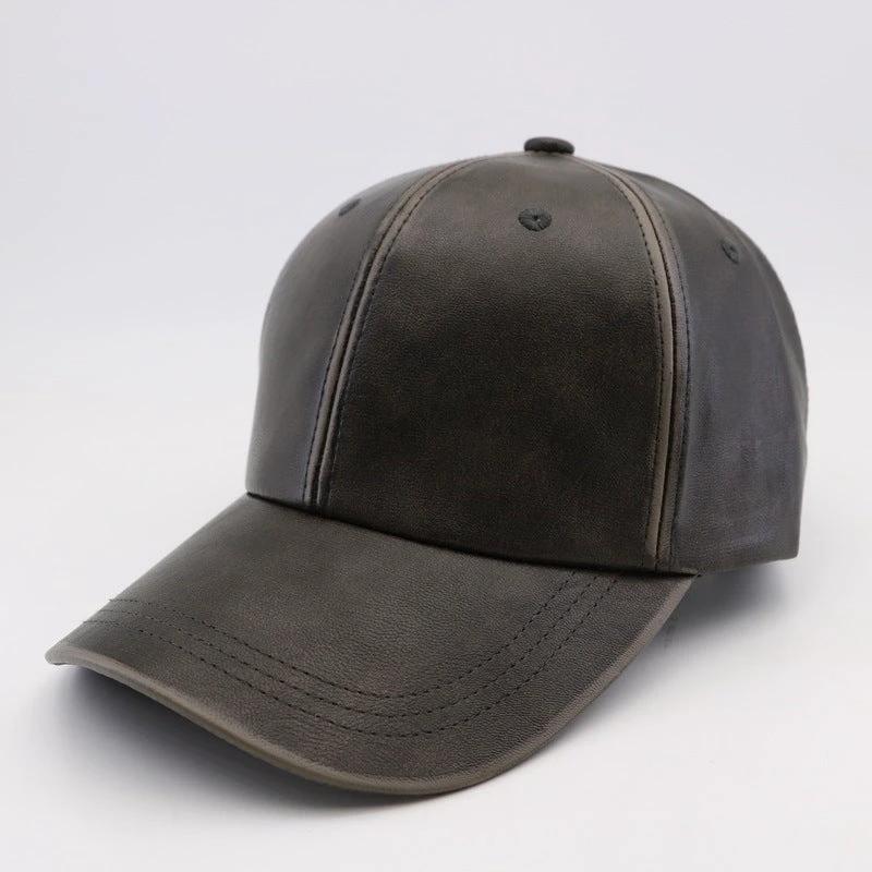 Washed And Worn PU Fashion Baseball Cap by GJG Denim