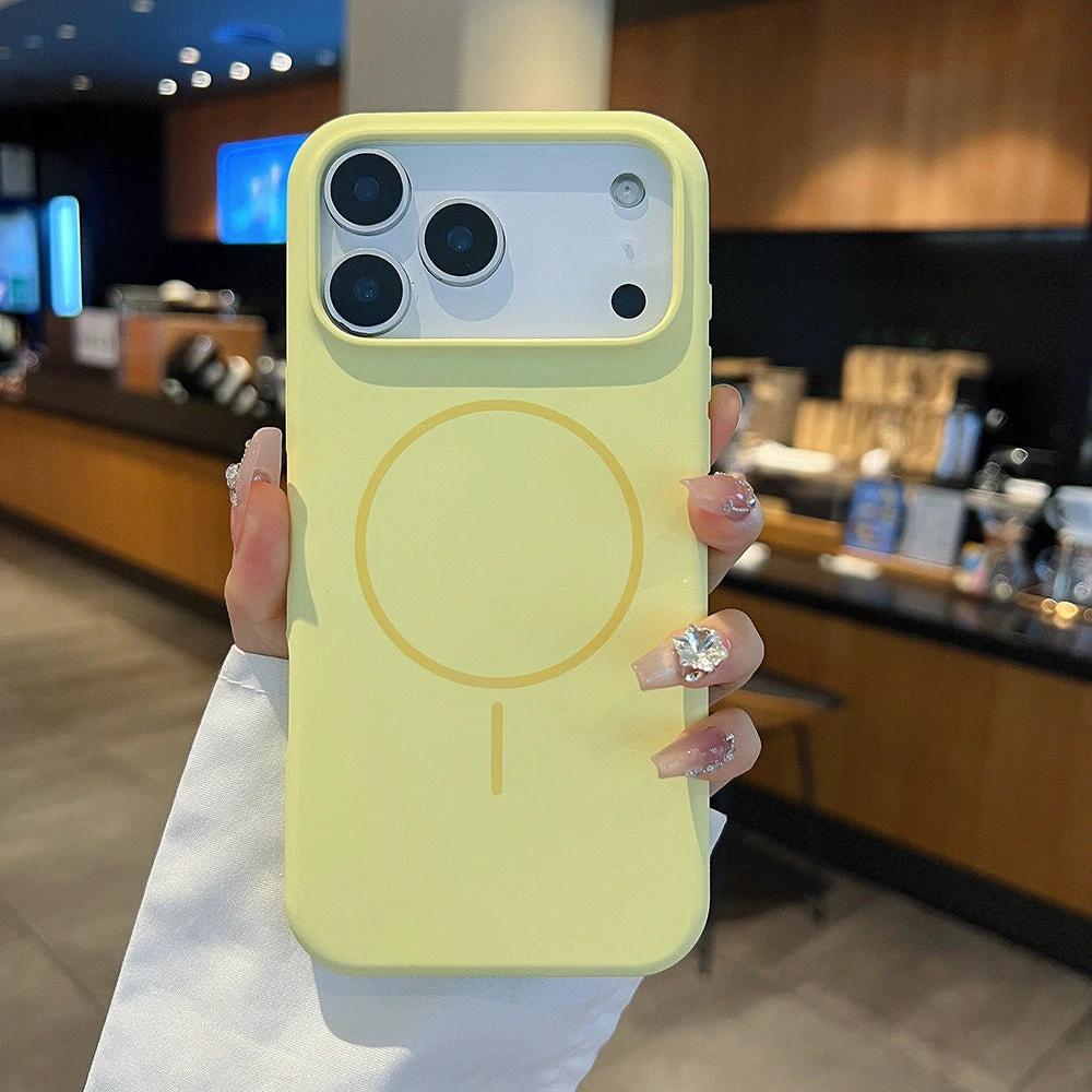 Simple Large Hole Fine Circle Silicone Magnetic Phone Case by GJG Denim