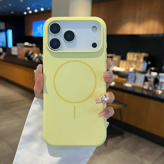 Simple Large Hole Fine Circle Silicone Magnetic Phone Case by GJG Denim