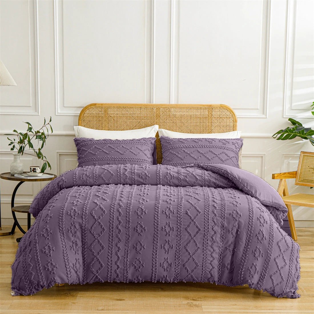 Bohemian Quilt Cover Soft Double Bed Three-piece Set by GJG Denim