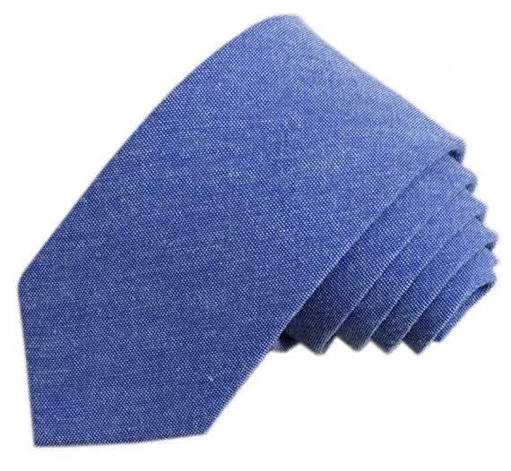 6cm Solid Color Cotton And Linen Men's Casual Narrow Tie by GJG Denim