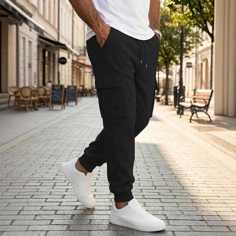 Men's Multiple Pockets And A Drawstring Casual Pants by GJG Denim