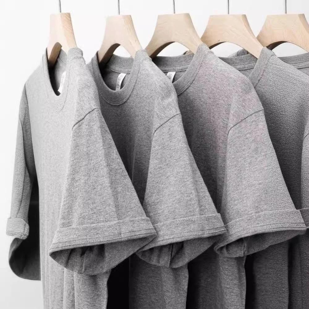 Loose Half Sleeve American Small Neckline Bottoming Shirt by GJG Denim