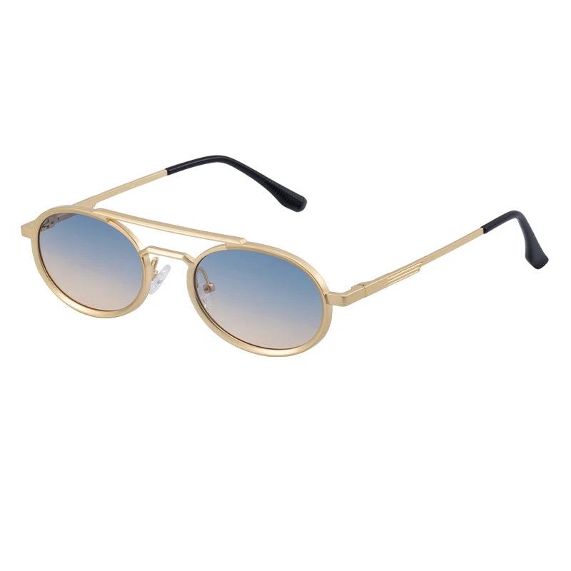 Retro-style Oval-frame Steampunk Sunglasses For Men by GJG Denim