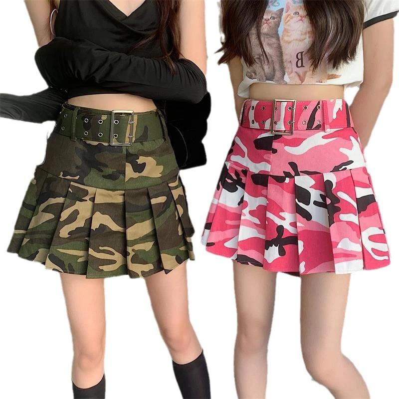 Versatile High-waisted Pleated Mini Skirt For Spring And Fall by GJG Denim