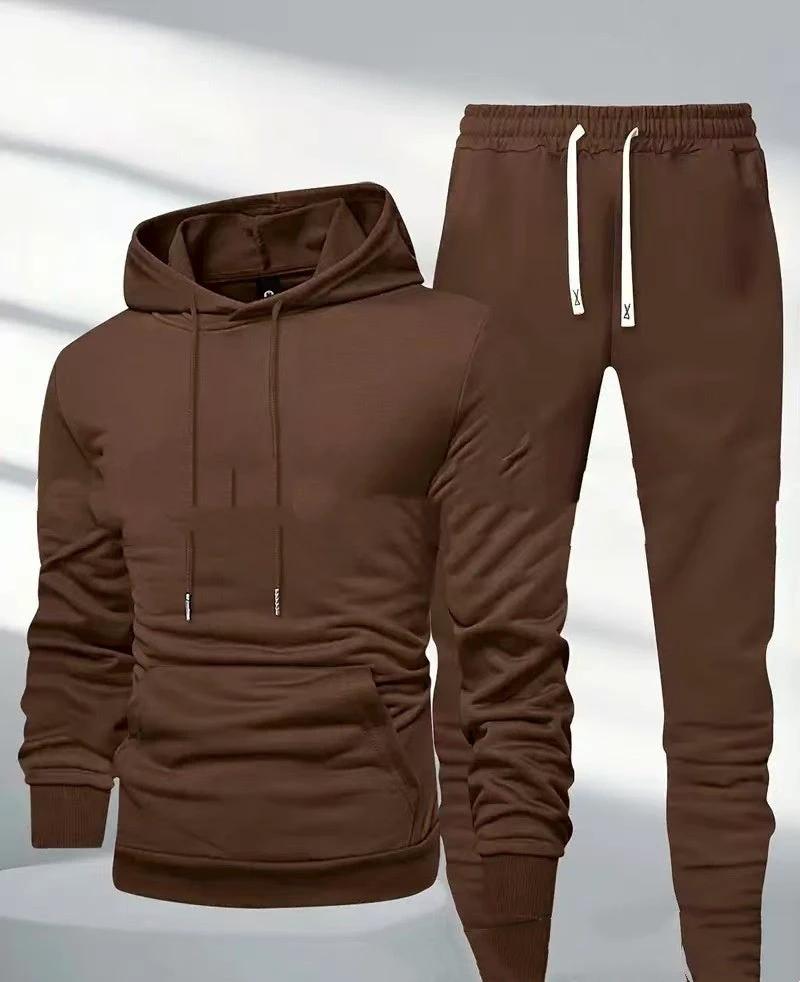 Men's Hooded Sweatshirt And Sweatpants Sports Suit by GJG Denim