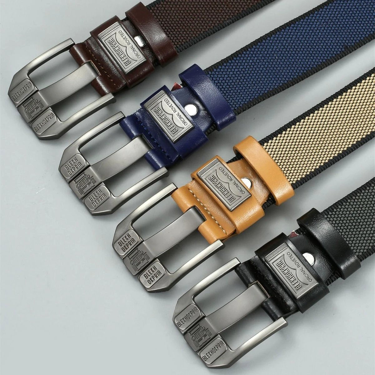 Men's Pin Buckle Casual Retro Canvas Belts by GJG Denim