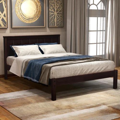 Platform Bed Frame With Headboard, Wood Slat Support, No Box Spring Needed,Twin, Espresso by GJG Denim