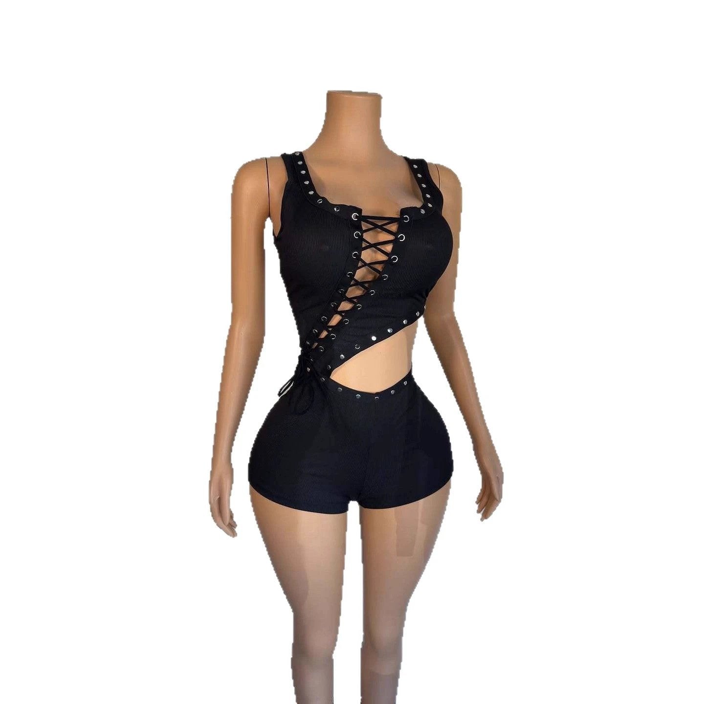 Irregular Sleeveless T-shirt And Romper Shorts by GJG Denim