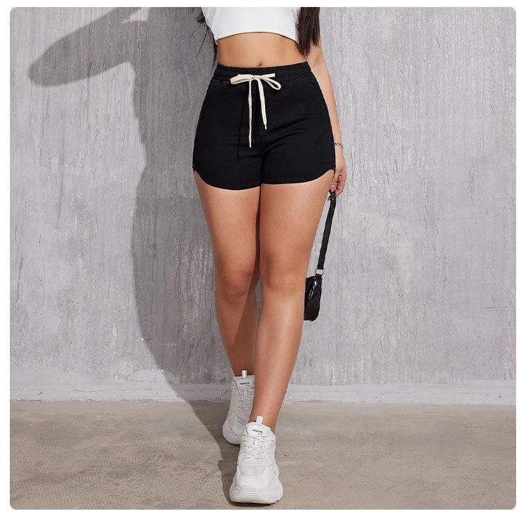 Plus Size A- Line Drawstring Denim Shorts For Women by GJG Denim