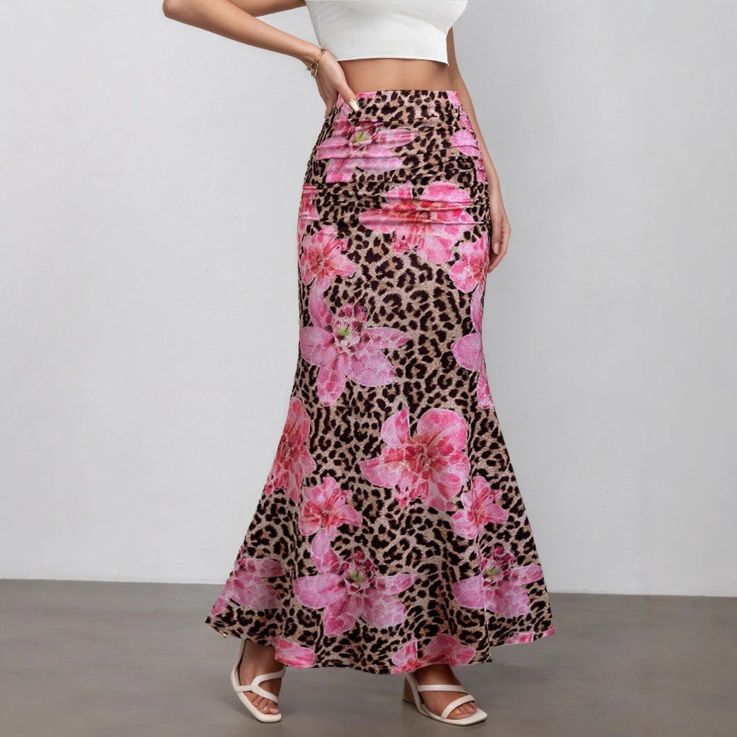 New Leopard Print Midi Skirt by GJG Denim
