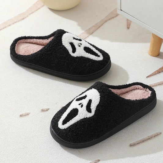 Men's Halloween Skull Cartoon Print Slippers by GJG Denim