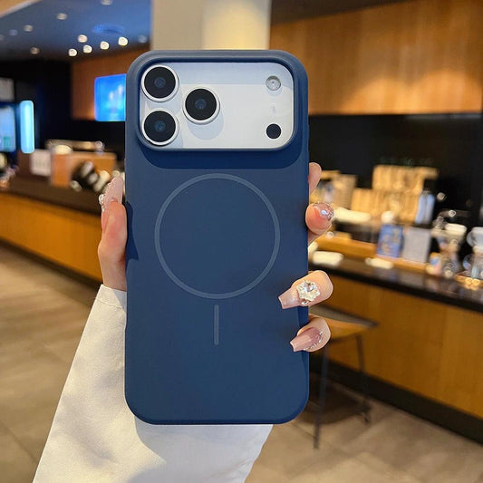 Simple Large Hole Fine Circle Silicone Magnetic Phone Case by GJG Denim