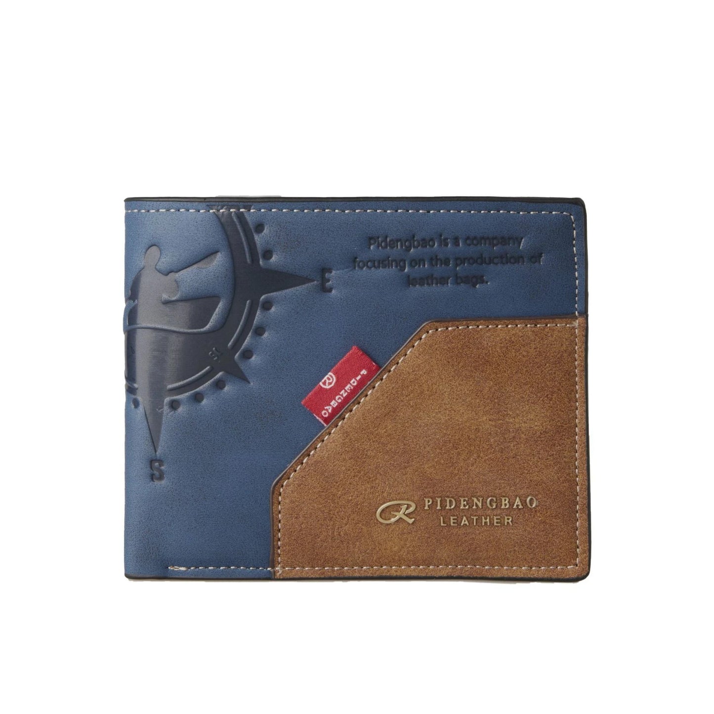 Multi-card-slot Large Capacity Pu Stitching Men's Retro Short Wallet by GJG Denim