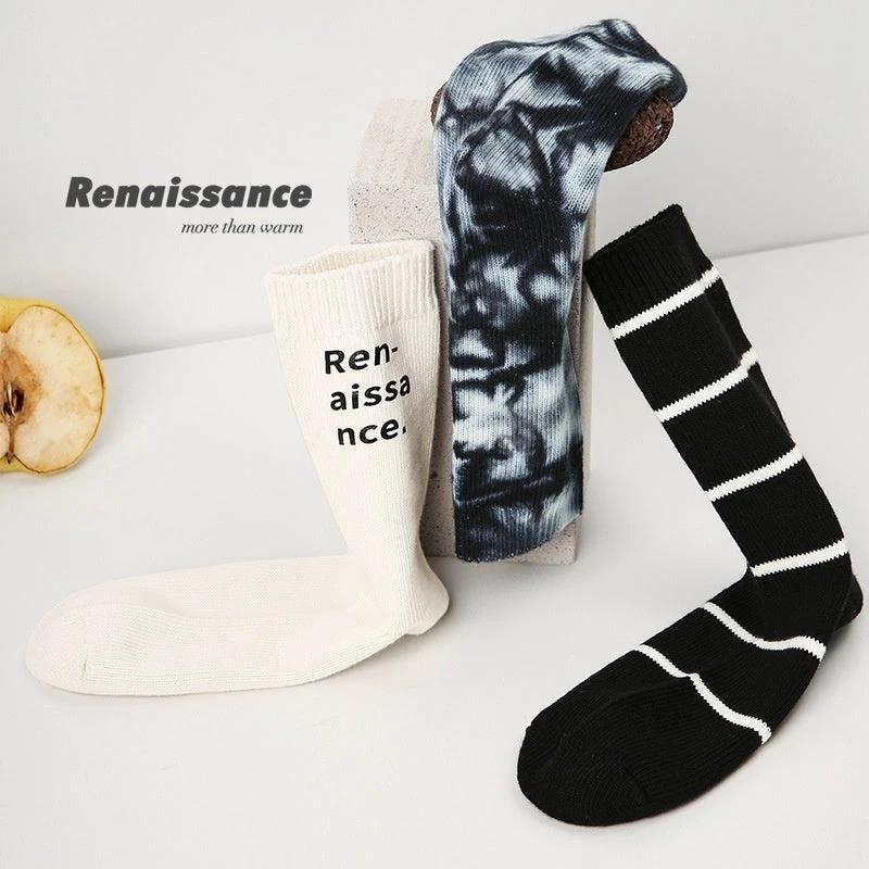 Men's Renaissance Original Tube Socks Simple Letters by GJG Denim