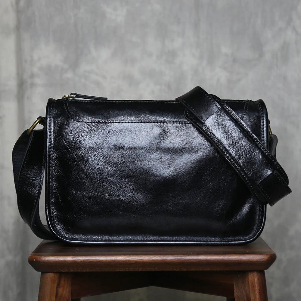 Men's Genuine Leather Crossbody Shoulder Bag Handmade by GJG Denim