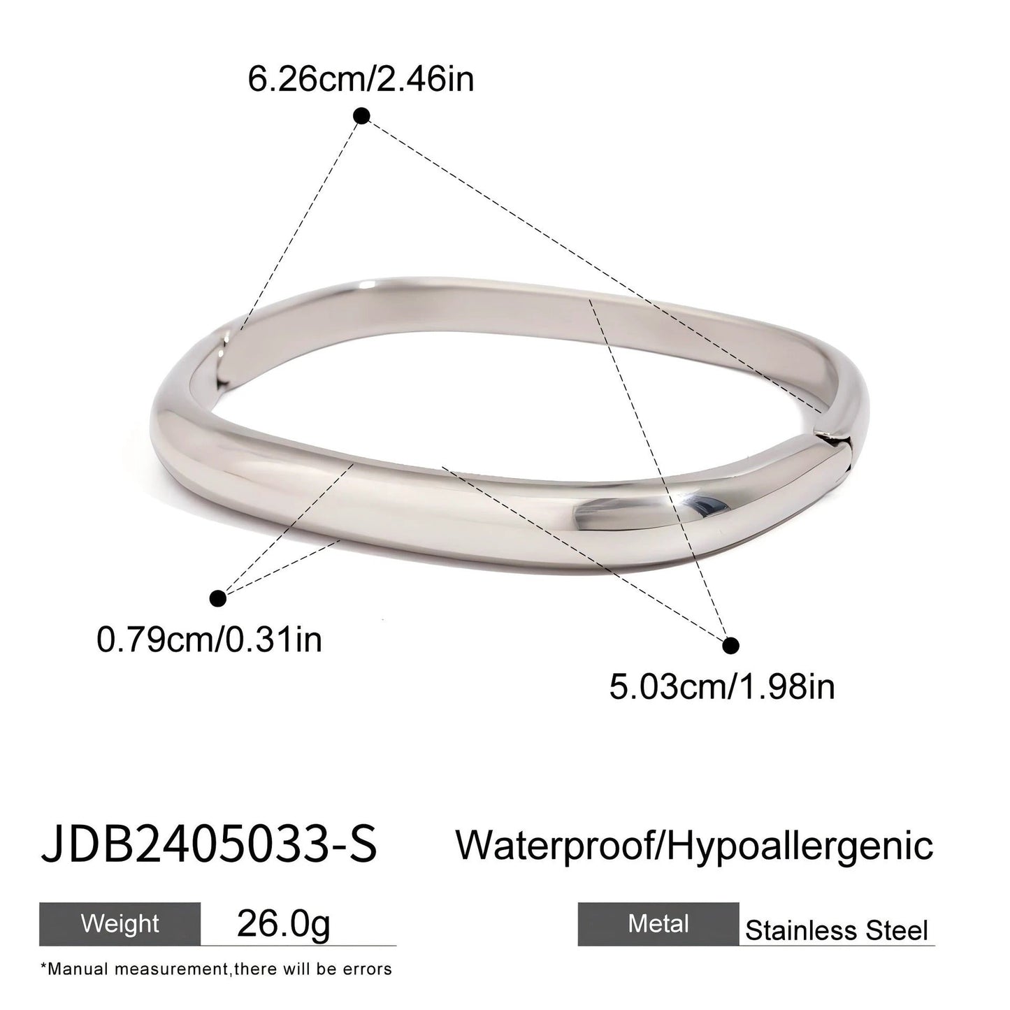 Simple Irregular Titanium Steel Bracelet For Women by GJG Denim