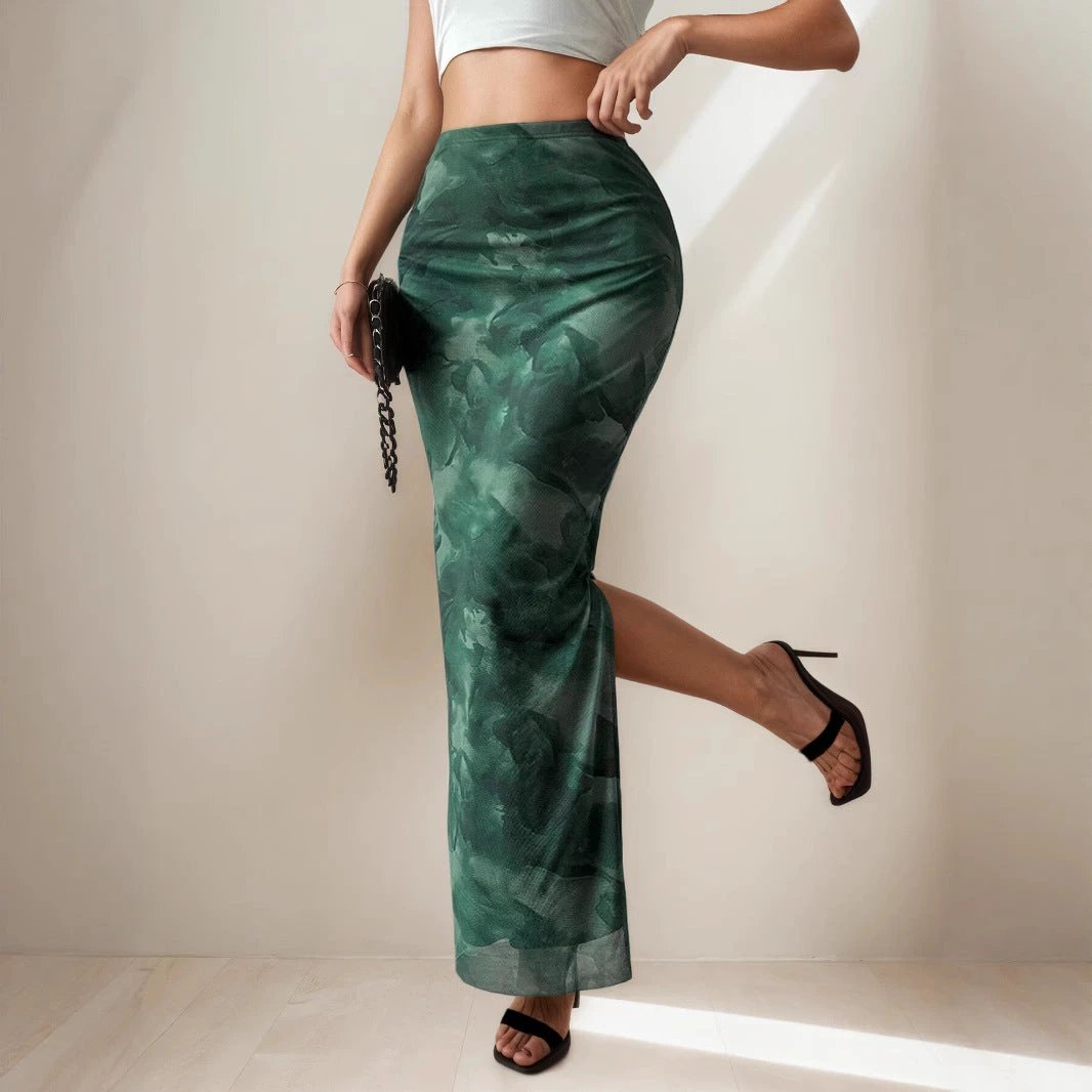Figure-flattering Versatile And Elegant Long skirt by GJG Denim