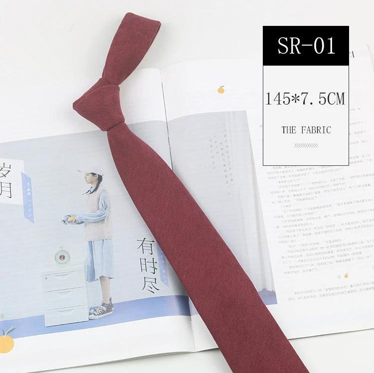 Casual Suede Solid Color 7cm Tie by GJG Denim