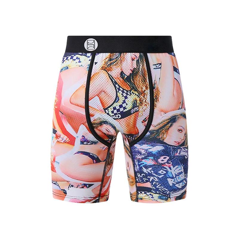 Cartoon Printed Quick-dry Men's Sports Fitness Extended Underwear by GJG Denim