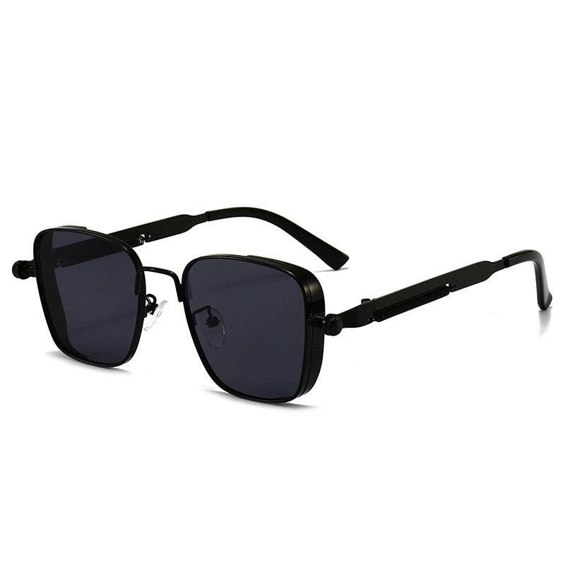 Vintage-style Square Metal Sunglasses With A Personalized Touch For Men by GJG Denim