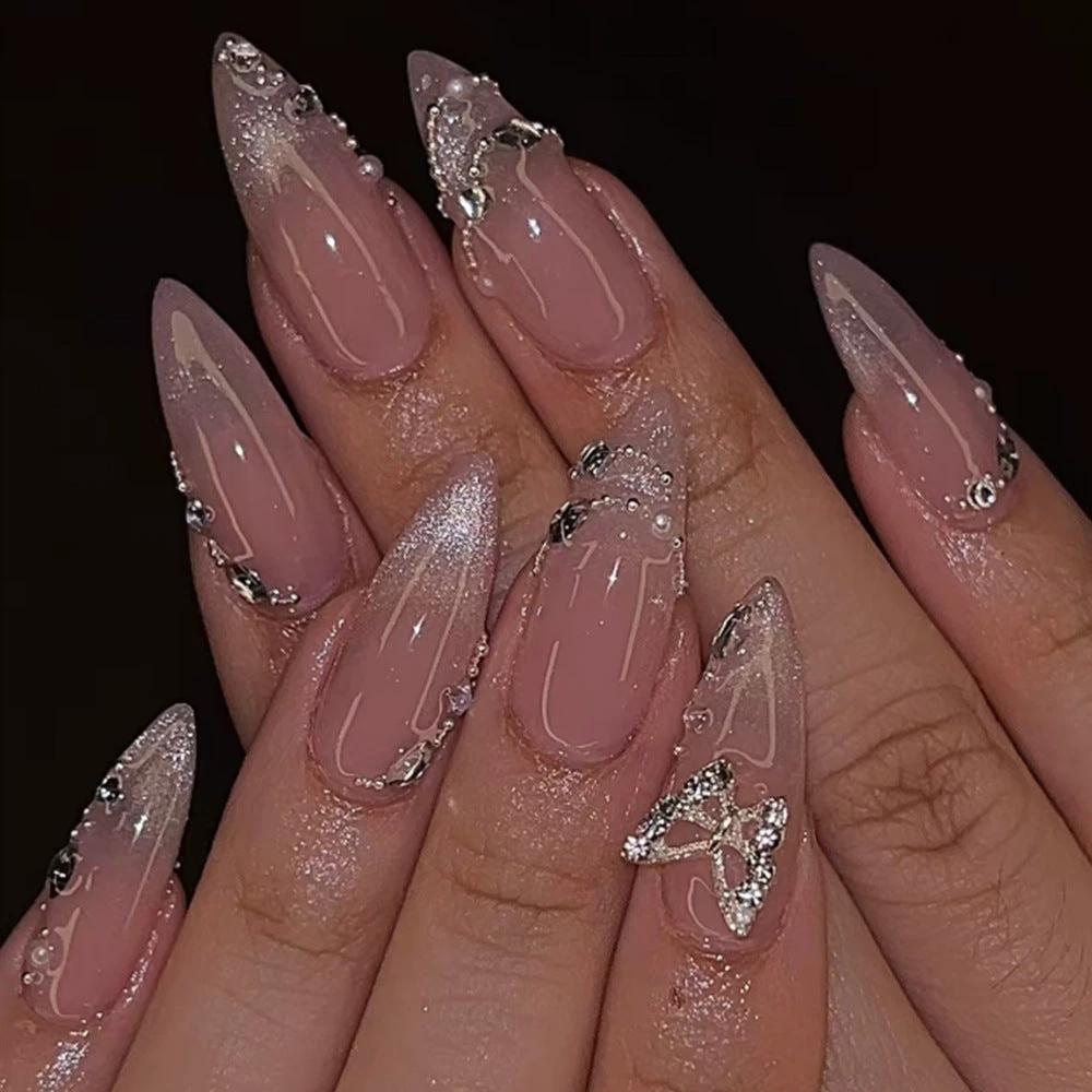 Butterfly Nail Sticker Hot Girl Cat Eye Diamond Wearing Armor by GJG Denim